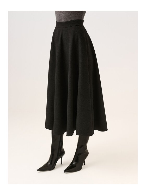 La Mania La Mania Gonna midi BLAIR Nero Classic Fit