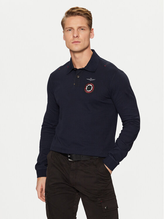 Aeronautica Militare Polokošeľa 242PO1810J564 Tmavomodrá Regular Fit
