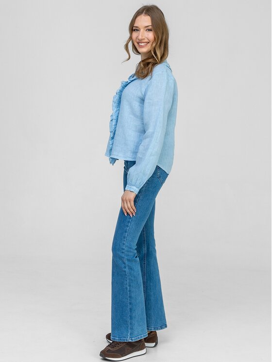 Perso Perso Bluzka CHLE267232F Niebieski jasny Regular Fit