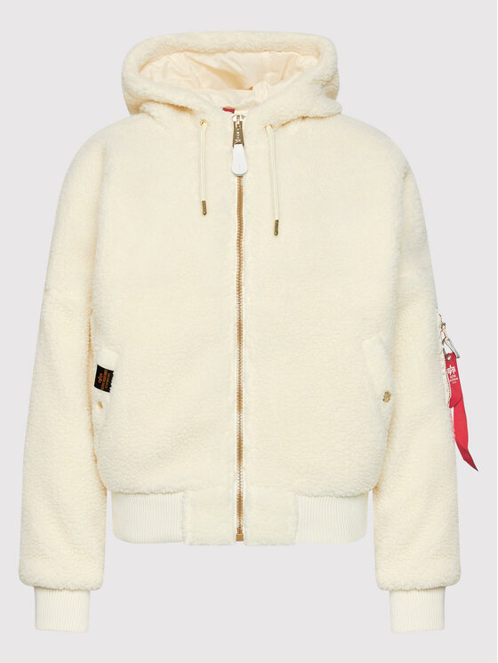 Alpha Industries Alpha Industries Prechodná bunda Ma-1 Os Hooded Teddy 118002 Biela Regular Fit