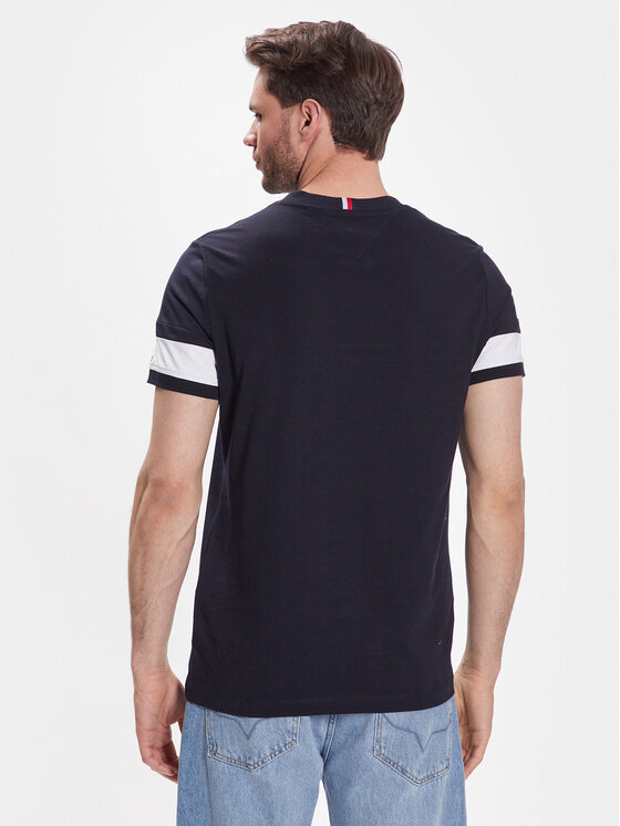 Tommy Hilfiger T-shirt Colorblock Placement MW0MW29282 Tamnoplava Slim ...