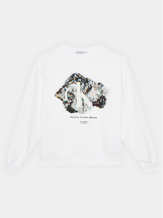 Calvin Klein Jeans Calvin Klein Jeans Felpa Crystal Graphic IG0IG02306 Bianco Regular Fit