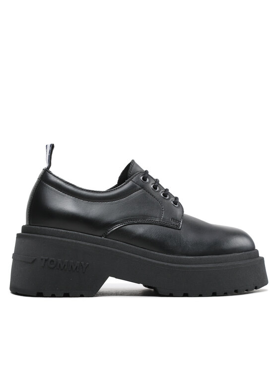 Pantofi Tommy Jeans Tjw Ava Lace Up EN0EN02219 Negru