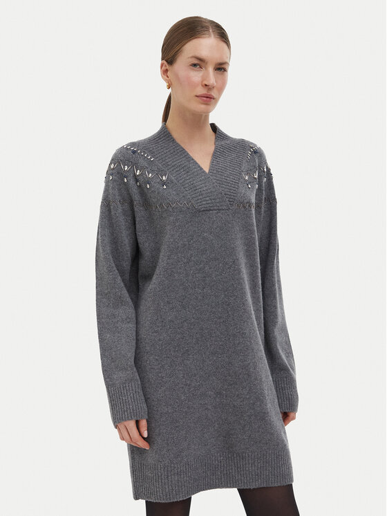 Liu Jo Rochie tricotată WF6372 MS009 Gri Regular Fit