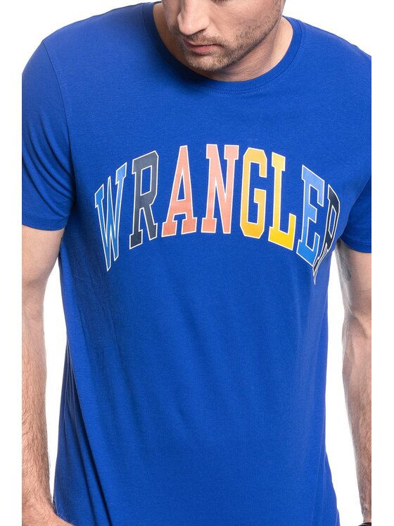 Wrangler Wrangler T-shirt SS RAINBOW TEE Blu Regular Fit