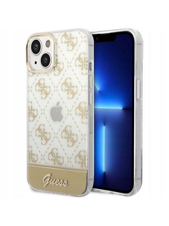 Guess Guess Etui na telefon 4G Pattern Script Złoty