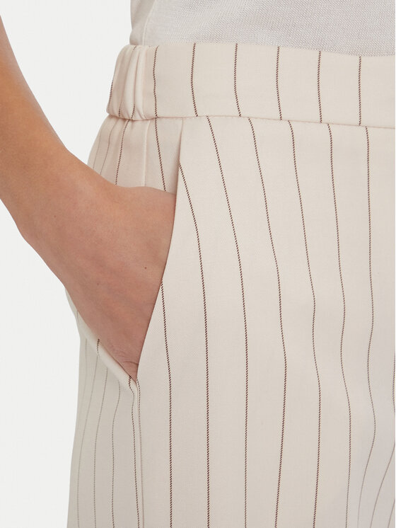 Maryley Maryley Kalhoty z materiálu 25IB598/M17/35PA Écru Regular Fit