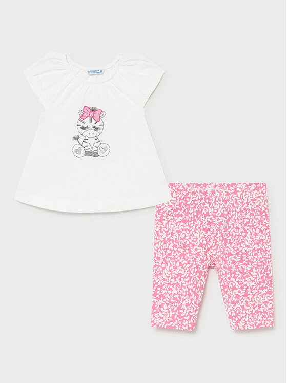 Mayoral Mayoral Set Bluse und Leggings 1708 Weiß Slim Fit