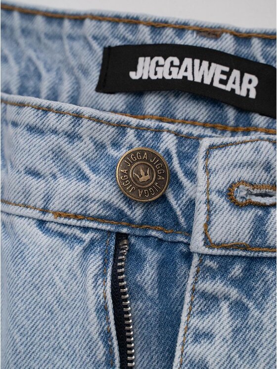 Jigga Wear Jigga Wear Jeansy Szerokie luźne bagy skate streetwear 132396 Niebieski jasny Baggy Fit