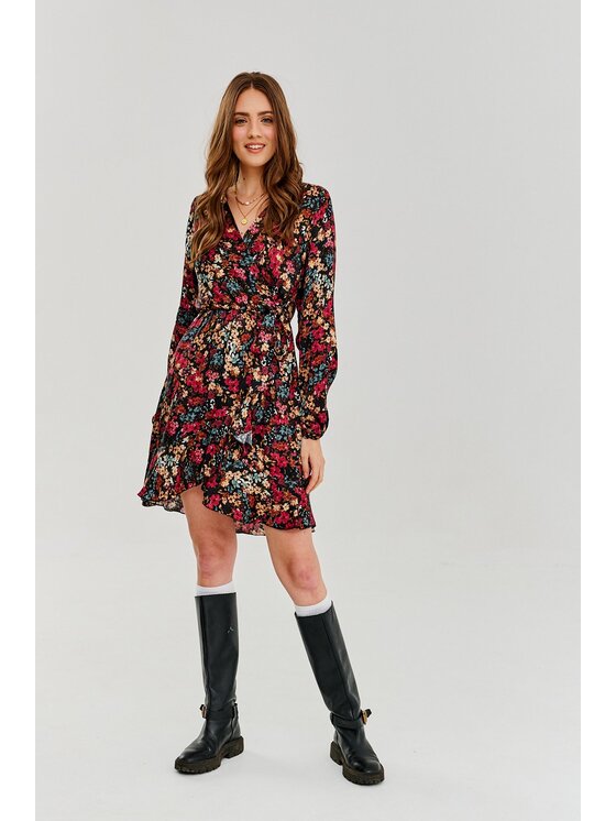 NAOKO NAOKO Sukienka codzienna Walk The Meadow Bordowy Regular Fit