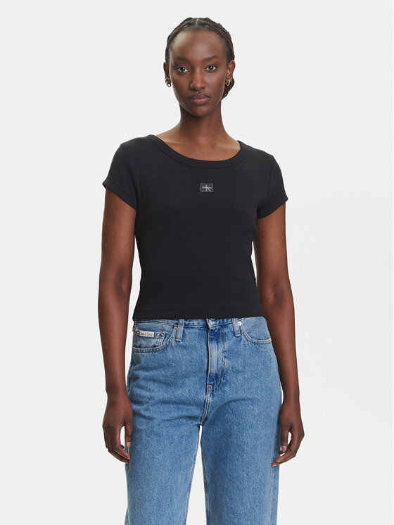 Calvin Klein Jeans Tričko LV047C200G Čierna Slim Fit