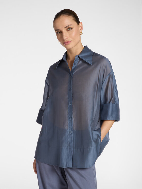 Elena Mirò Elena Mirò Camicia 5019Z000024N023 Blu Boxy Fit