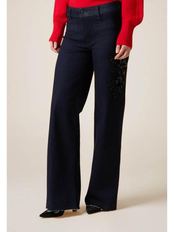 Oltre Oltre Jeans P441R008798N034 Blu Flare Fit