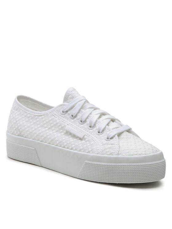 Superga Superga Tenis superge Platform MAcrame Rhombus 2740 S2126MW Bela