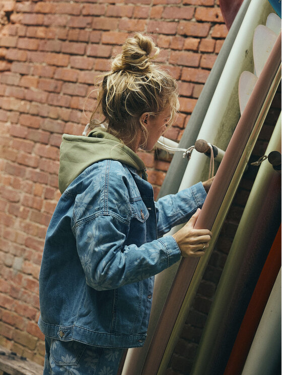 Roxy Roxy Kurtka jeansowa Salty Horizon ERJJK03700 Niebieski Regular Fit