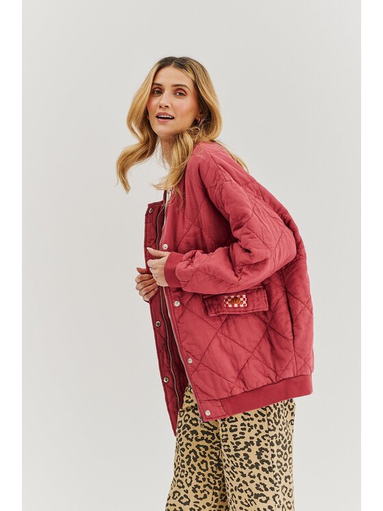 NAOKO NAOKO Kurtka bomber Smoky Blush Czerwony Regular Fit