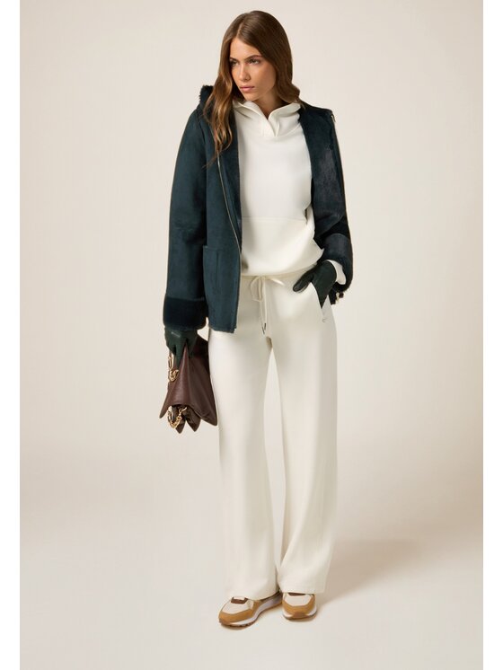 Oltre Oltre Pantaloni di tessuto P828J002382N011 Bianco Boy Fit