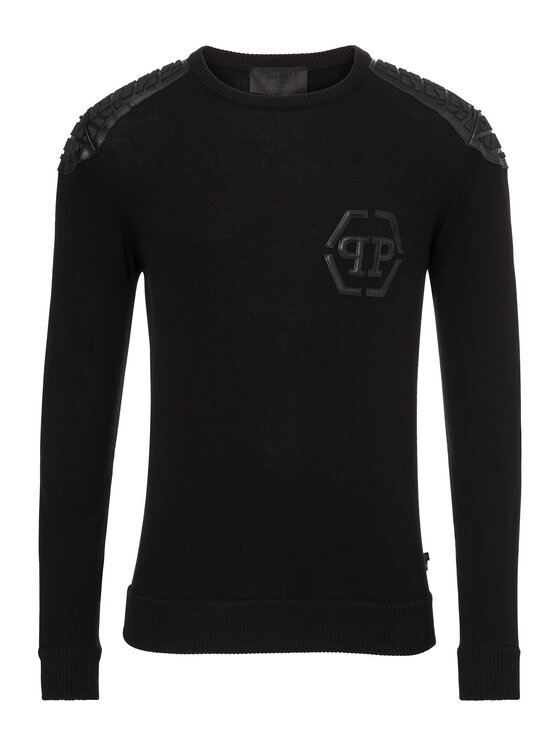 PHILIPP PLEIN PHILIPP PLEIN Sweter 30809 Czarny Regular Fit