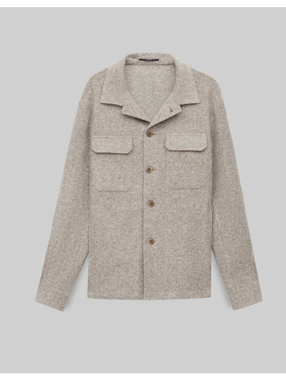 Borgio Borgio Koszula orotelli_bz Beżowy Classic Fit