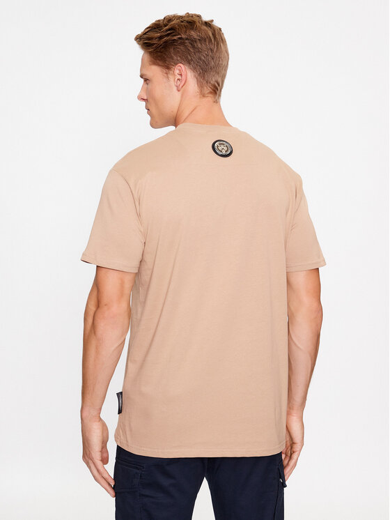 Plein Sport Plein Sport T-Shirt T-Shirt Round Neck Ss Tiger AACC MTK6550 SJY001N Beżowy Regular Fit