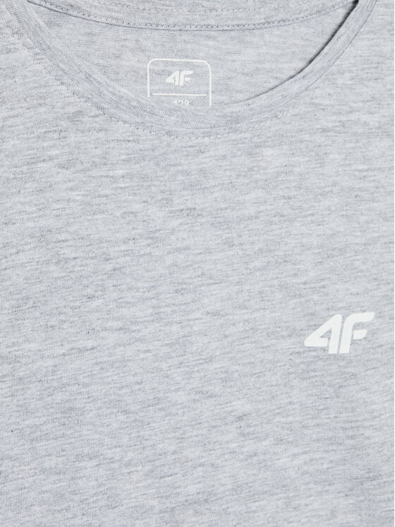 4F 4F T-Shirt HJZ22-JTSD001 Grau Regular Fit
