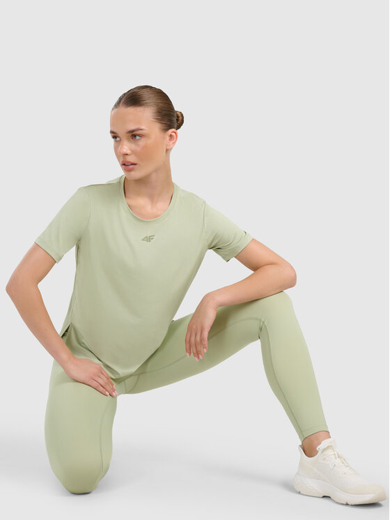 4F 4F Koszulka techniczna MULTI ACTIVE Zielony jasny Regular Fit