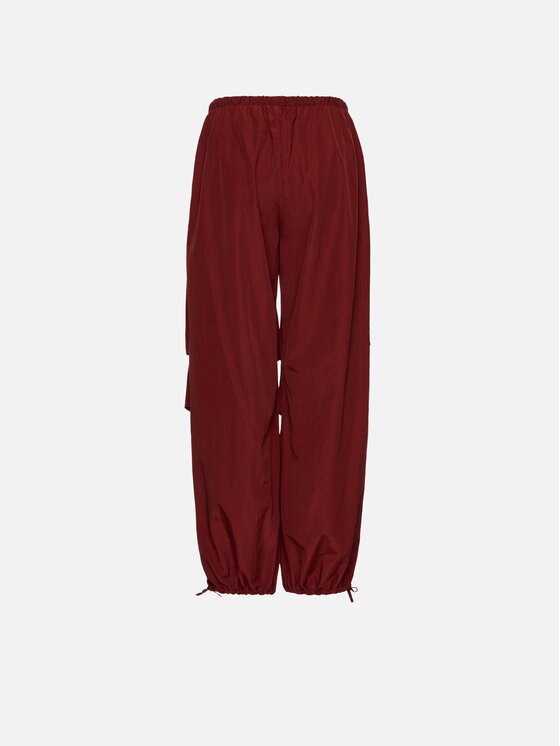 La Mania La Mania Spodnie cargo ETTE Bordowy Basic Fit