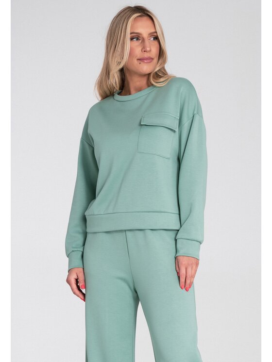 FIGL FIGL Bluza M1202 Zielony Regular Fit