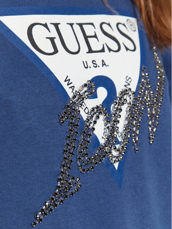 Guess Guess Μπλούζα Icon W2BQ18 KB683 Σκούρο μπλε Regular Fit