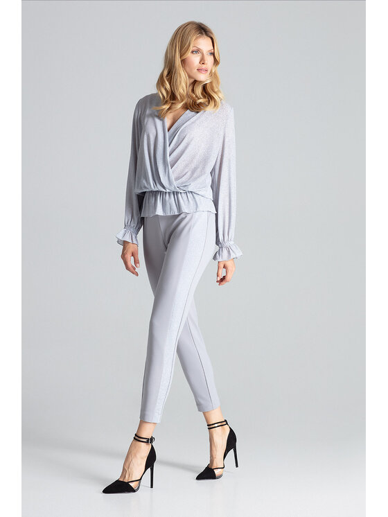 FIGL FIGL Blúzka M690 Sivá Regular Fit