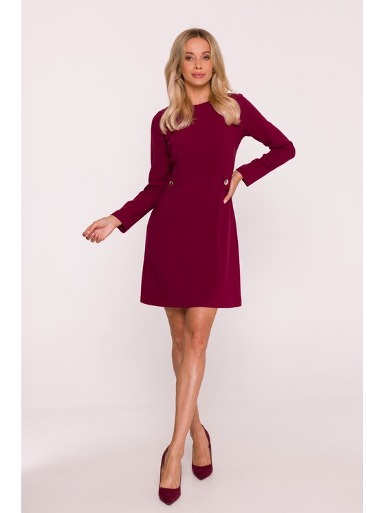 Stylove Stylove Sukienka wieczorowa S419 Bordowy A-Line Fit