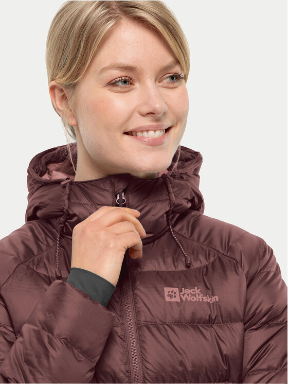 Jack Wolfskin Jack Wolfskin Pernata jakna Nebelhorn Down Hoody 1207091 Tamnocrvena Regular Fit