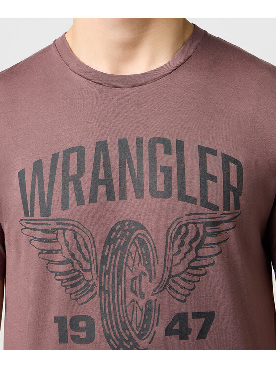 Wrangler Wrangler T-Shirt 112371476 Brązowy Regular Fit