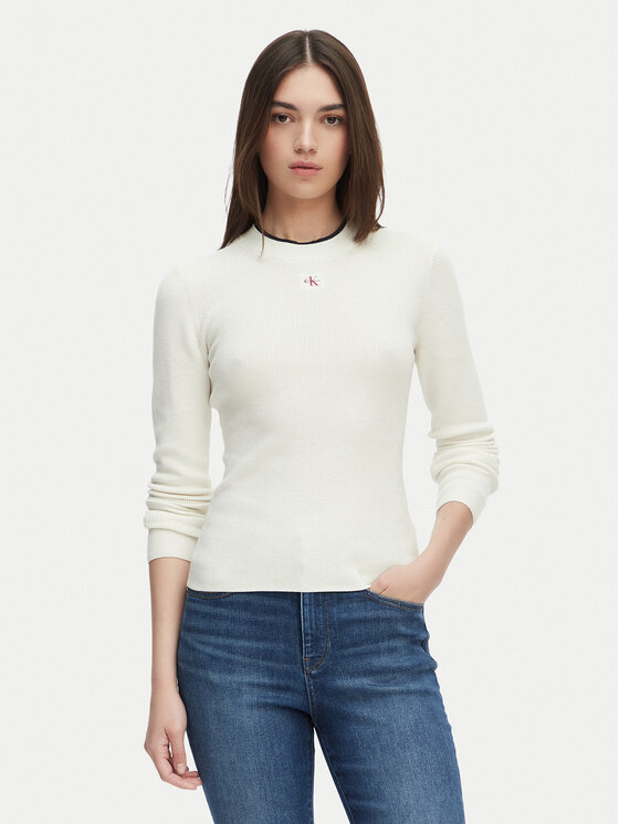 Calvin Klein Jeans Sweater LV047G309G Krém Regular Fit