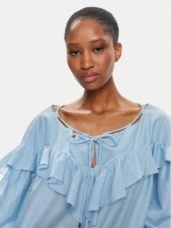 PINKO Pinko Bluzka Bones 103586 A1X2 Niebieski Regular Fit