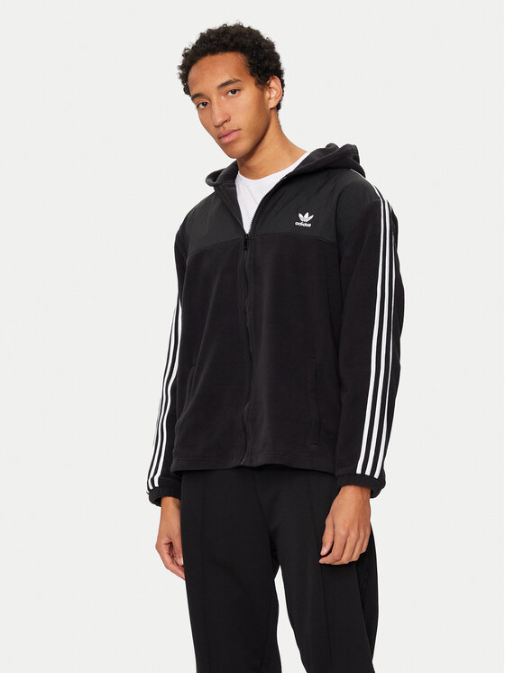 adidas adidas Mikina adicolor 3-Stripes Teddy IZ4802 Černá Regular Fit