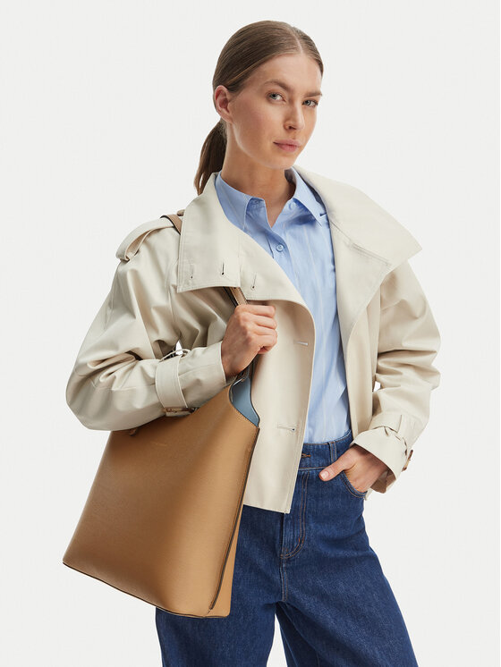 Tommy Hilfiger Tommy Hilfiger Torbica Th Modern Tote AW0AW18618 Smeđa