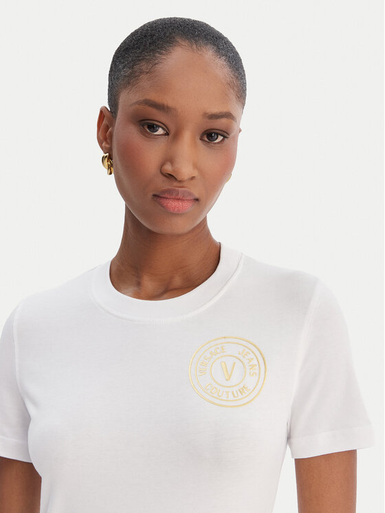 Versace Jeans Couture Versace Jeans Couture T-Shirt 80HAHT02 CJ03T Bílá Slim Fit