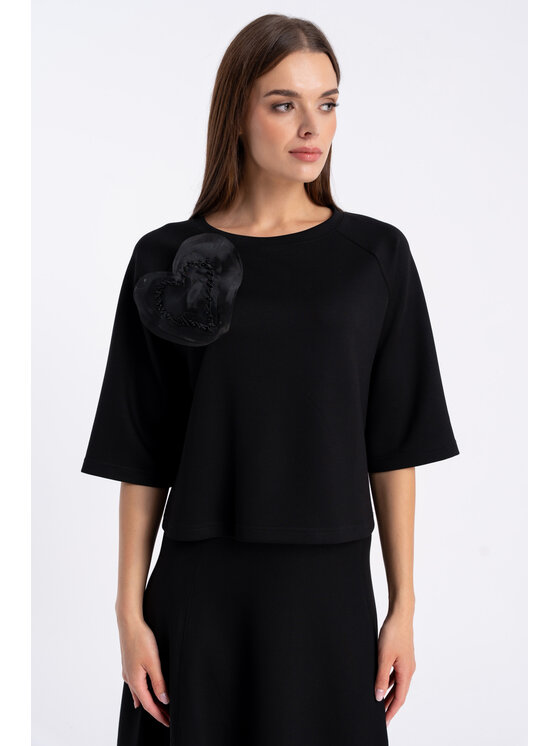 CLICK CLICK Bluzka 10-6921 Czarny Regular Fit