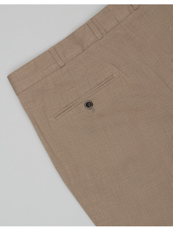 Borgio Borgio Spodnie garniturowe spodnie_raiano_br Brązowy Slim Fit