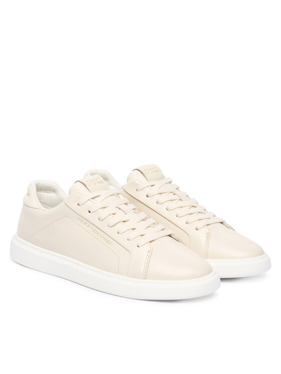 Tommy Hilfiger Tommy Hilfiger Sneakersy Icon Court Light Weight Shinny FW0FW08949 Écru