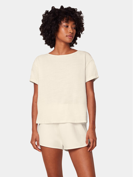 Triumph Pyžamové šortky Smart Active Infusion 10218291 Écru Relaxed Fit