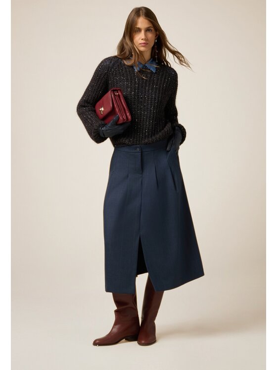 Oltre Oltre Gonna midi 1012R001568N0Z4 Blu A-Line Fit