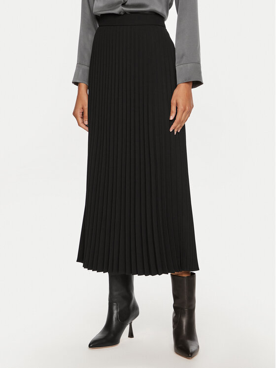 Luisa Spagnoli Luisa Spagnoli Fustă plisată Filetto 541318 Negru Regular Fit