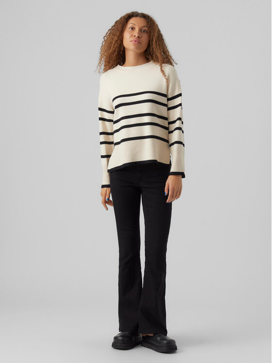 Vero Moda Vero Moda Sweter 10278319 Beżowy Regular Fit