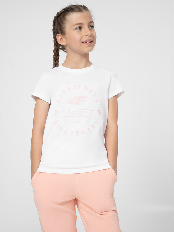 4F 4F T-shirt 4FJSS23TTSHF280 Bianco Regular Fit