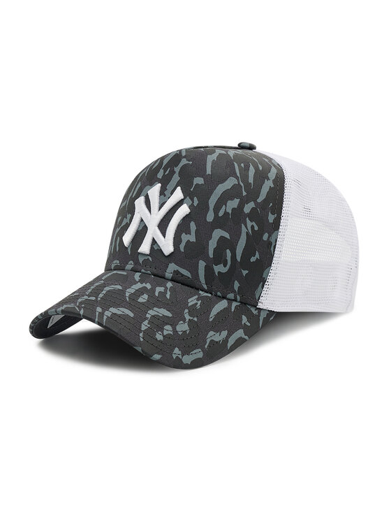 New York Yankees Leopard Print Blue A-Frame Trucker Cap