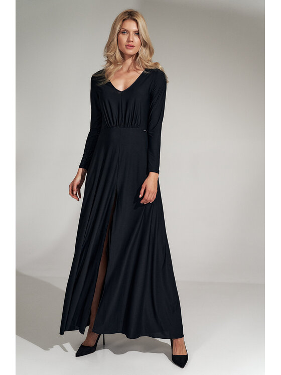 FIGL FIGL Sukienka M727 Czarny Regular Fit