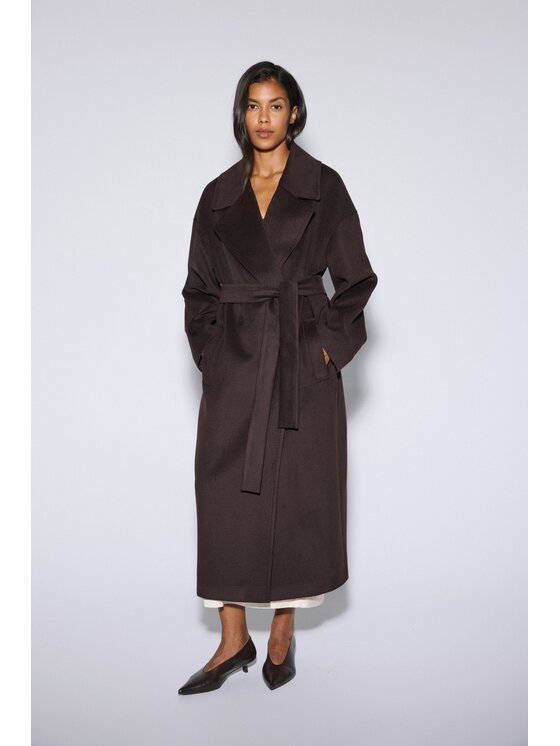 Estro Estro Cappotto di lana ER00120608 Marrone scuro Loose Fit