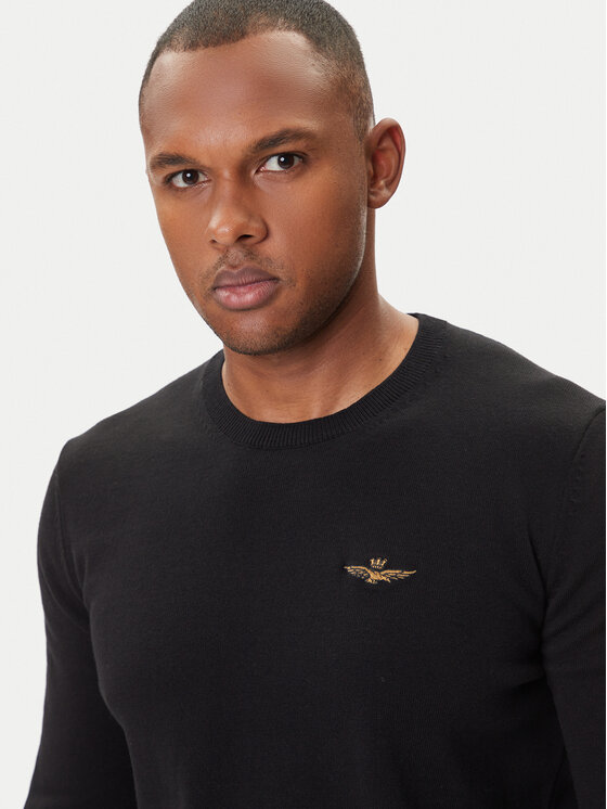 Aeronautica Militare Aeronautica Militare Pulover 252MA1611UL00506 Črna Regular Fit